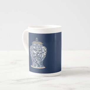 Blauw- en witte porseleinen Vase door Vision Studi Porselein Kop