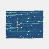 Blauw- en witte-regendruppelaar fleece deken (Voorkant (Horizontaal))