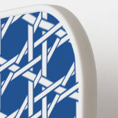 Blauw- en witte riet | Rattan | Monogram Pickleball Paddle (Links Detail)