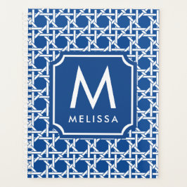 Blauw- en witte riet | Rattan | Monogram Planner