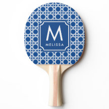 Blauw- en witte riet | Rattan | Monogram