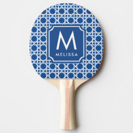 Blauw- en witte riet | Rattan | Monogram Tafeltennisbatje