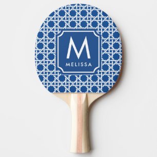 Blauw- en witte riet   Rattan   Monogram Tafeltennisbatje