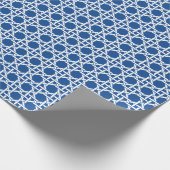 Blauw- en witte riet | Rattan Webbing Cadeaupapier (Hoek)