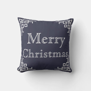 Blauw en witte rode kerst kussen