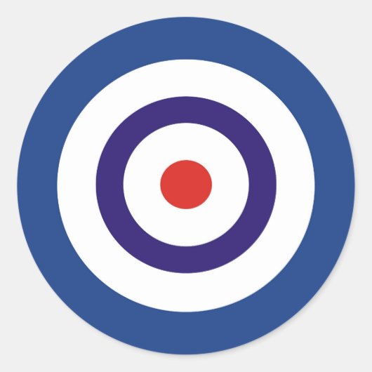 BLAUW EN WITTE RONDE STICKER (Voorkant)