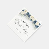 Blauw en Witte Rozen Bruiloftsshower Servetten (Hoek)
