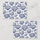 Blauw en Witte Schelp Notitiekaarten Notitiekaartje (Voorkant / Achterkant)
