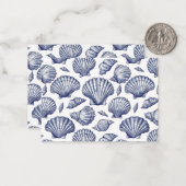 Blauw en Witte Schelp Notitiekaarten Notitiekaartje (Voorkant / Achterkant in situ)