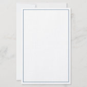 Blauw en Witte Schelpen en Lint Monogram Briefpapier (Achterkant)
