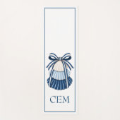 Blauw en Witte Schelpen en Lint Monogram Yogamat (Voorkant)