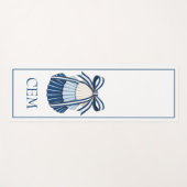 Blauw en Witte Schelpen en Lint Monogram Yogamat (Voorkant (horizontaal))