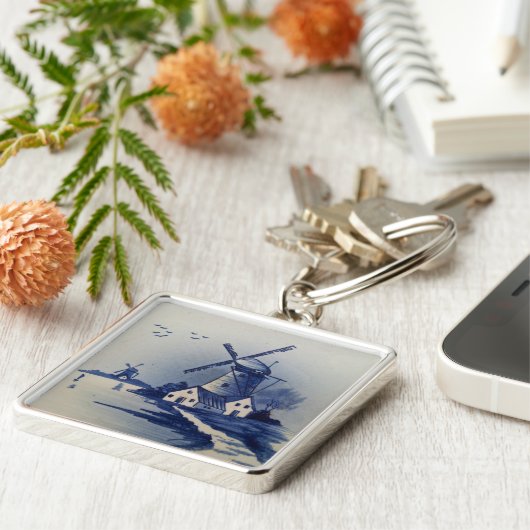 Blauw en Witte Schilderen van het Kunstwerk van h Sleutelhanger (Zijkant)