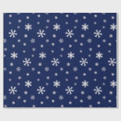 Blauw- en witte sneeuwvlok cadeaupapier (Vlak)
