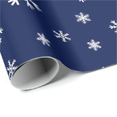 Blauw- en witte sneeuwvlok cadeaupapier (Rol Hoek)