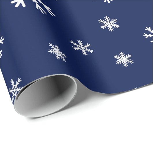Blauw- en witte sneeuwvlok cadeaupapier (Rol Hoek)