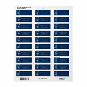 Blauw en Witte Sneeuwvlokken Etiket (Full Sheet)