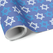 Blauw en witte ster van David Wrapping Paper Cadeaupapier (Rol Hoek)