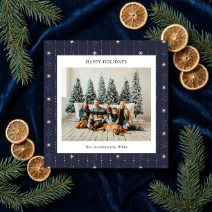 Blauw En Witte Sterren Behang Foto Kerstkaart