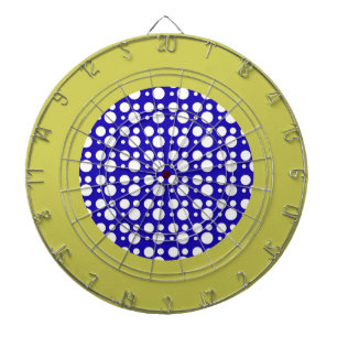 blauw en witte stippen dartbord