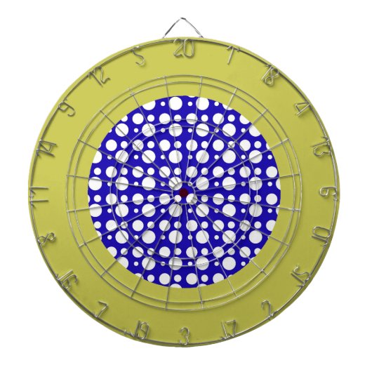 blauw en witte stippen dartbord (Voorkant)