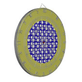 blauw en witte stippen dartbord (Voorkant Links)