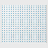 Blauw en witte stippen met gestippeld patroon cadeaupapier (Vlak)