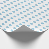 Blauw en witte stippen met gestippeld patroon cadeaupapier (Hoek)