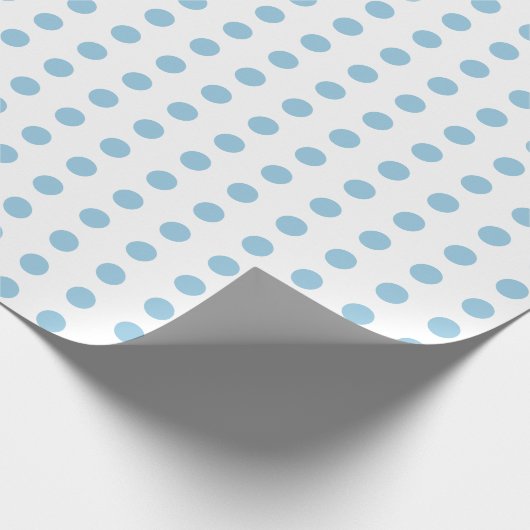 Blauw en witte stippen met gestippeld patroon cadeaupapier (Hoek)