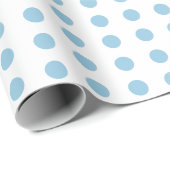 Blauw en witte stippen met gestippeld patroon cadeaupapier (Rol Hoek)