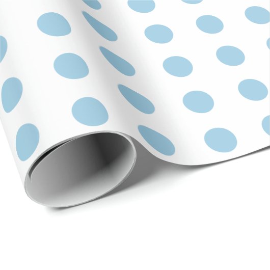 Blauw en witte stippen met gestippeld patroon cadeaupapier (Rol Hoek)