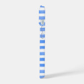 Blauw en Witte Streep iPhone 15 Case (Linkerkant)