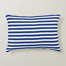 Blauw en Witte Strepen Accent Kussen
