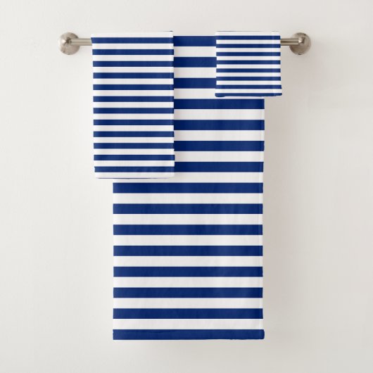 Blauw en Witte Strepen Bad Handdoek (Insitu)