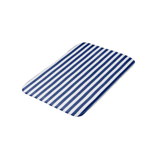 Blauw en Witte Strepen Badmat (Gekanteld)