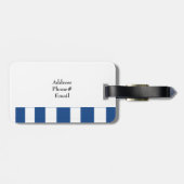 Blauw En Witte Strepen Bagagelabel (Achterkant horizontaal)