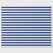 Blauw en Witte Strepen Cadeaupapier (Vlak)