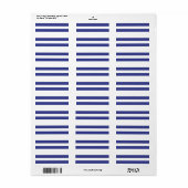 Blauw en witte strepen etiket (Full Sheet)