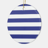 Blauw en witte strepen keramisch ornament (Links)