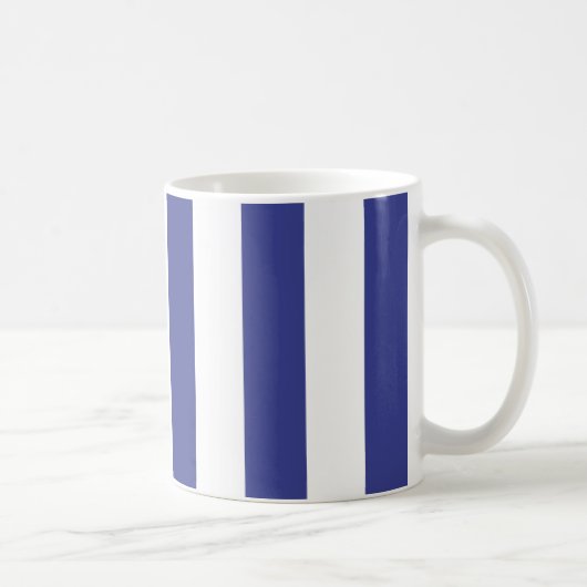 Blauw en witte strepen koffiemok (Rechts)
