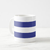 Blauw en witte strepen koffiemok (Voorkant links)