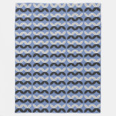 Blauw- en witte strepen op blauw fleece deken (Voorkant)