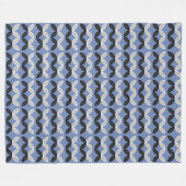 Blauw- en witte strepen op blauw fleece deken (Voorkant (Horizontaal))