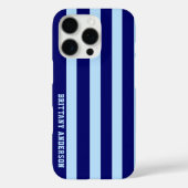 Blauw en witte strepen patroon gepersonaliseerd Case-Mate iPhone case (Achterkant)