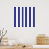 Blauw en witte strepen poster (Keuken)