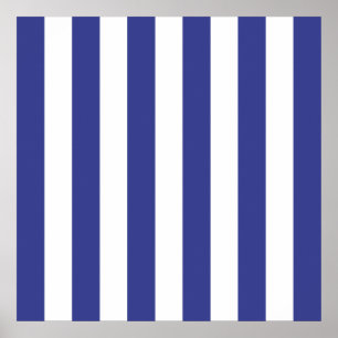 Blauw en witte strepen poster