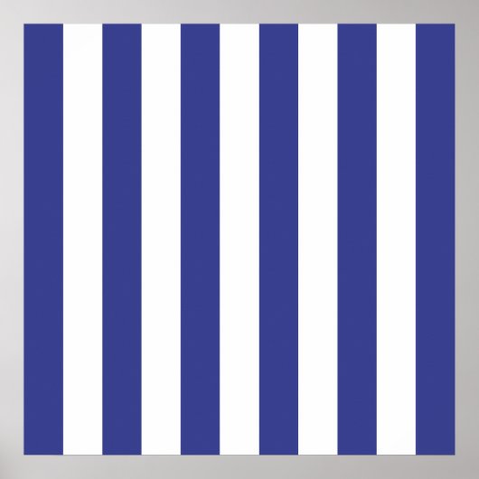 Blauw en witte strepen poster (Voorkant)