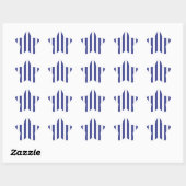 Blauw en witte strepen ster sticker (Vel)