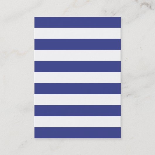 Blauw en witte strepen visitekaartje (Voorkant)