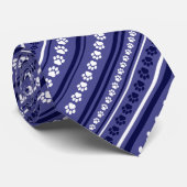 Blauw-en-witte stripprintkaart stropdas (Opgerold)